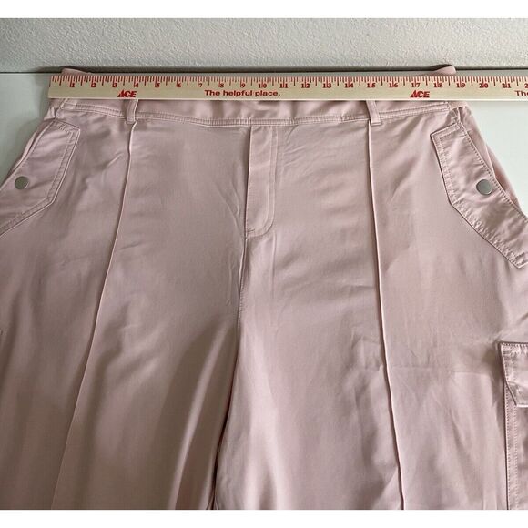 Athleta Size 18 Orchid Pink Vienna Cargo Pants Stright Leg Stretch Long Light - Picture 9 of 12